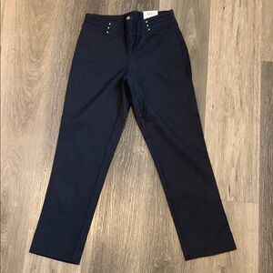 Women's dark blue rivet pants